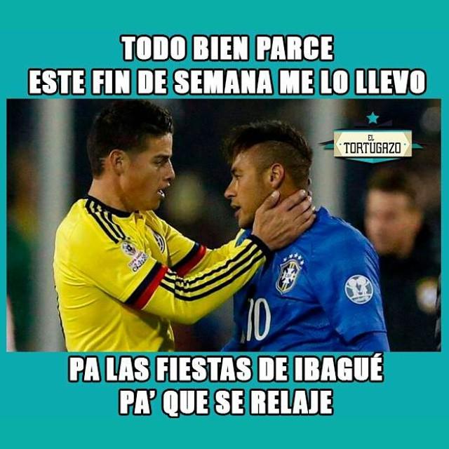 ElTortugazo's tweet photo. Nos enteramos que Neymar se hizo expulsar para poderse venir al reinado municipal del folclor. #Respect
#jamesrodri… http://t.co/FnbRpqPVUV