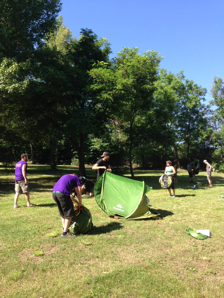 TPRealStaff's tweet photo. Practicing the tent pack down drill this morning! #slick #dedicated #dreamteam #campstaff #yoohoo @transprovence http://t.co/heT3cpQWD7