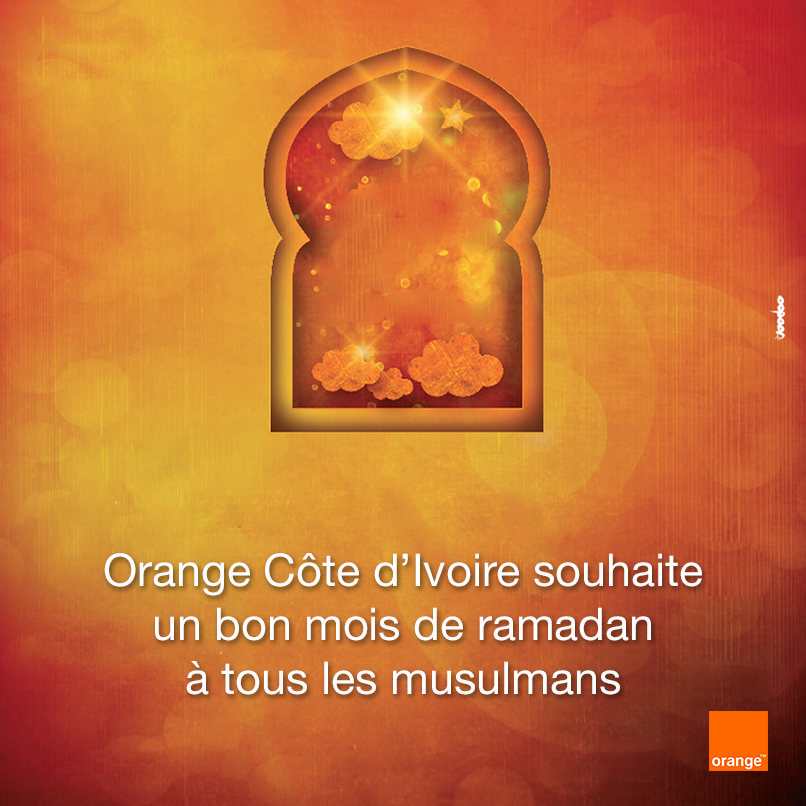 CI_Orange's tweet photo. Famille Orange,
Nous vous souhaitons une bonne fête de Ramadan. http://t.co/C4b6NPAIKr