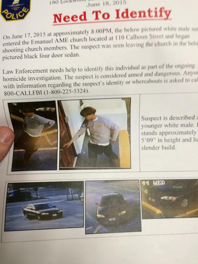 Police release the picture of Emanuel Church killer who killed 9 people! 1