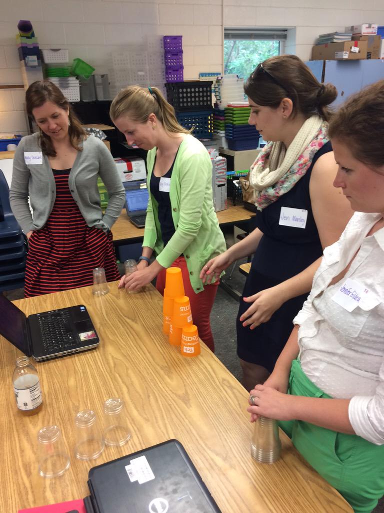 JoshPMcLaughlin's tweet photo. Learning to cup stack &amp; capturing video w #APSIMPACT @TeachingChannel @APSAbigailCrain @manley1989 @MollTou_teacher http://t.co/nYYCGq8MuR