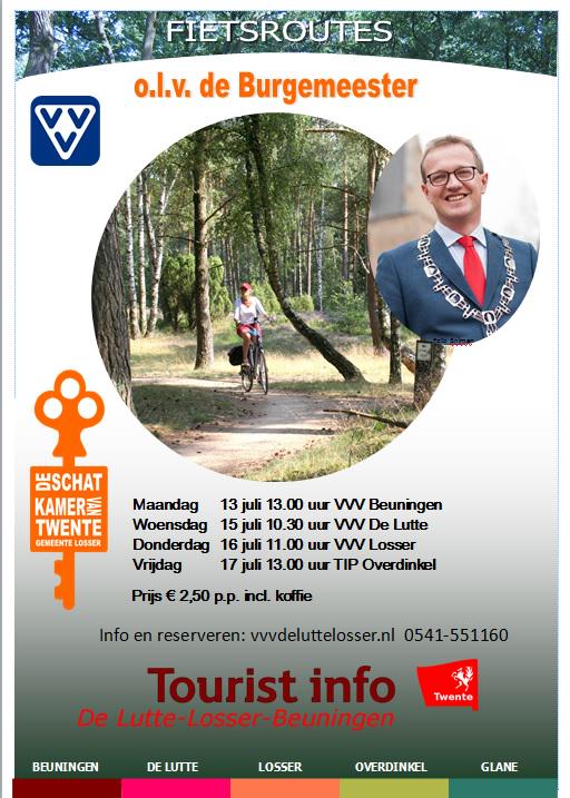 In juli fietstochten voor toeristen door de gemeente Losser met als gids burgemeester <a href="/michaelsijbom/">Michael Sijbom</a>. Aanmelden: VVV.