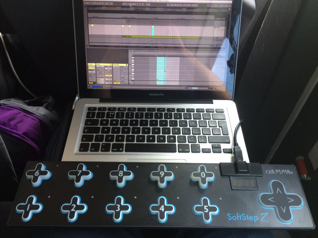 DuncanLyall's tweet image. Busy in the van today teaching new pedal to launch sounds on @treacherouso gig @keithmcmillen #softstep #abletonlive