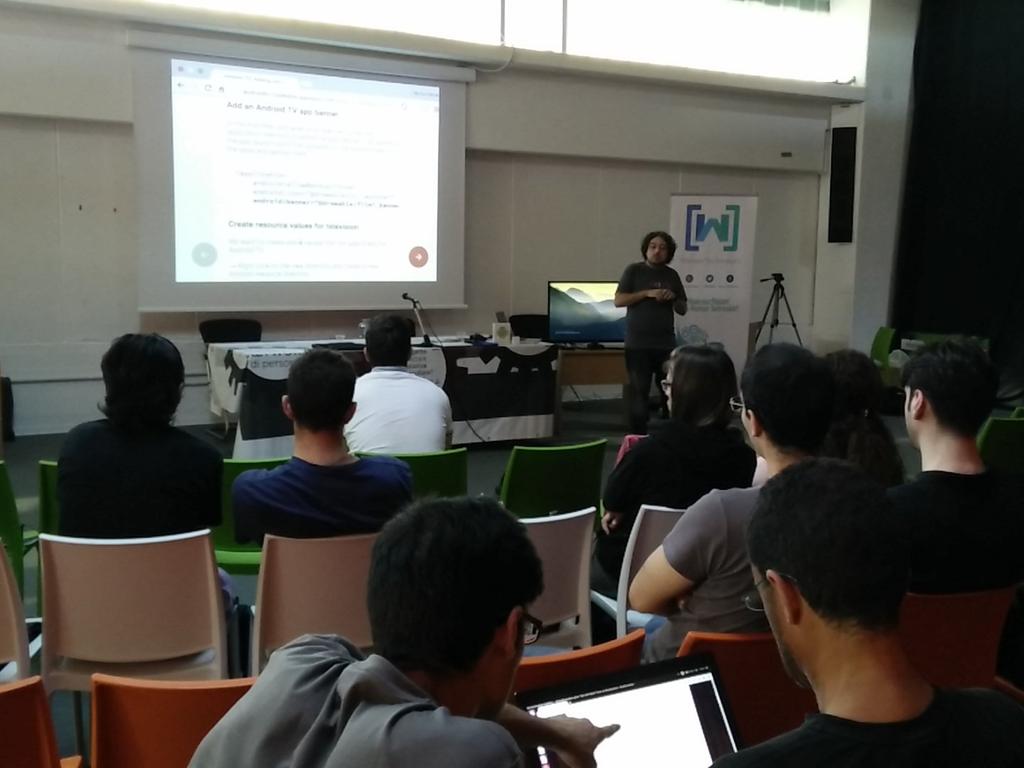 WTMItalia's tweet photo. Now it's coding time! #androidtv codinglab w/ @michelmurabito from @googleitalia at #gointv http://t.co/fuWAcHu9xs http://t.co/oC19rUtrYF