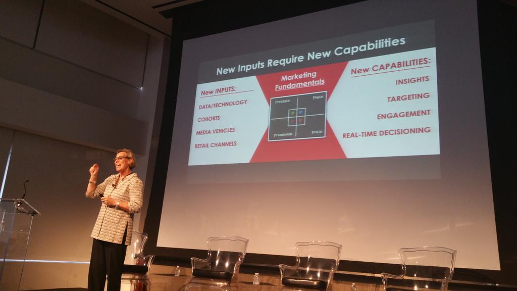 Slubs's tweet photo. Former CMO of Kraft Deanie Eisner "4ps don't change. Just the inputs." "#unifytech15 @Tapad @adage http://t.co/w8hULaQmWb