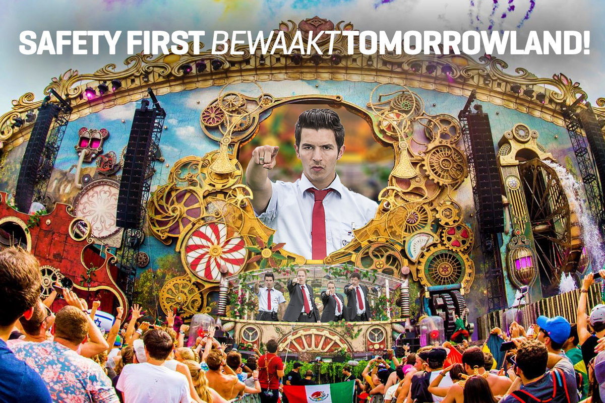 VTM's tweet image. .@VTMSafetyFirst trekt naar @tomorrowland voor de opnames van hun eerste langspeelfilm! :O