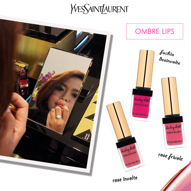 YSL_ID's tweet image. 4. Aplikasikan Baby Doll Kiss &amp;amp; Blush No1 Fushia Desinvolte. Voila! Pretty ombre lips