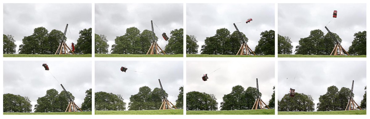 Or instead of wine this father’s day, wine not give your old man a trebuchet. Here’s ours flinging a car.