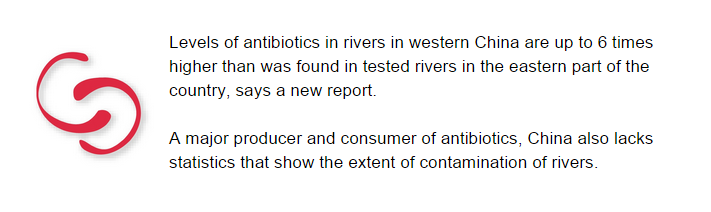 DialogueEarth_'s tweet photo. A 10-yr-long study finds sharp disparity in antibiotic levels between east and west CN rivers http://t.co/tuqGagE6Op http://t.co/lNiGPPAijP