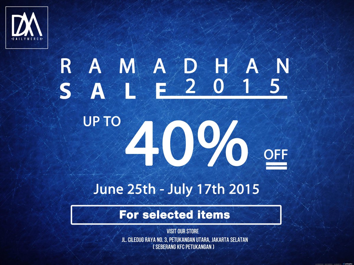 dailymerch's tweet photo. Ramadhan sale 2015 at @dailymerch , up to 40% off, Start from June 25th - July 17th 2015, for selected items! http://t.co/XWBrVGvCft
