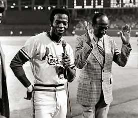 Happy Birthday to Lou Brock! Pictured here with Cool Papa Bell in 1974. 