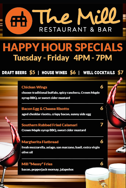 TheMill46's tweet photo. #Happyhour 4pm - 7pm every day... because who doesn't want to celebrate making it through another work day?! http://t.co/Eeau10u0pN