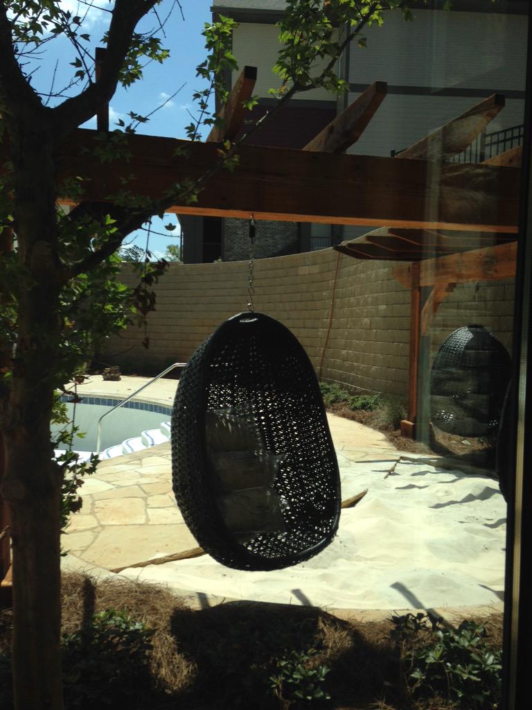 LivCopperSocial's tweet photo. Our hanging basket chairs have been put in!? Don't they look awesome!? #ksu #rusv http://t.co/Ou3wm6OG9R