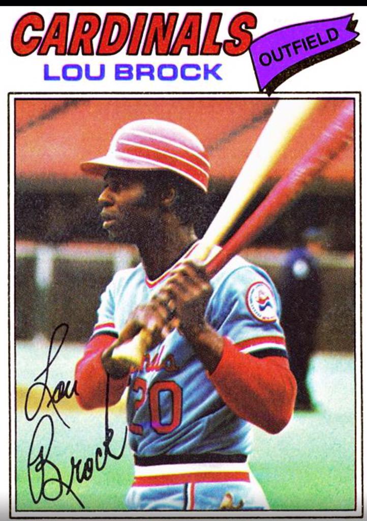 Happy Birthday Lou Brock! I have this card! Best base stealer til R. Henderson came along, and that\s no slight. 