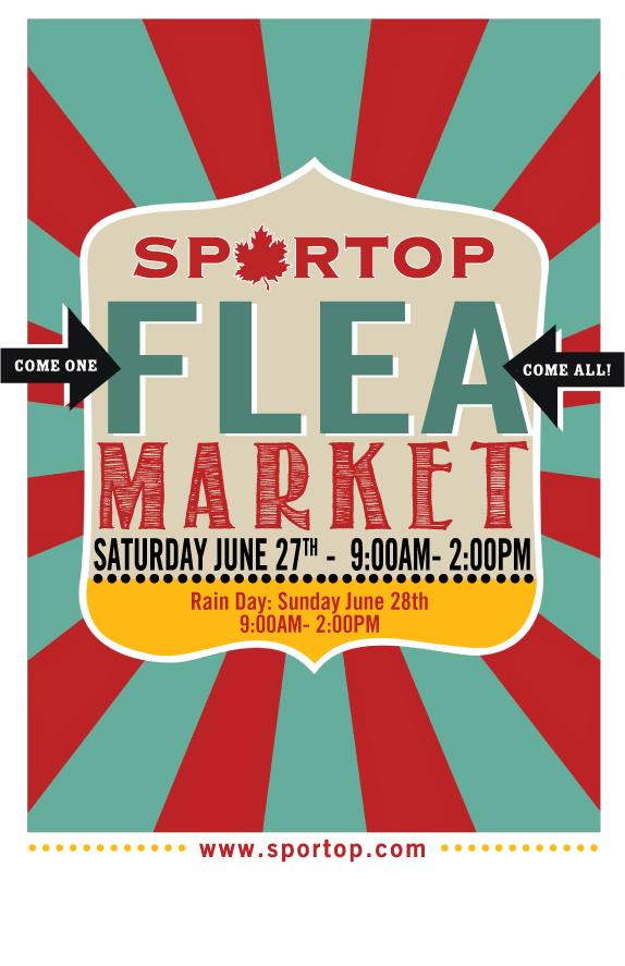 Want amazing deal! Countless promo items available at Sportop's Flea Market! June 27th @ 9am-2pm