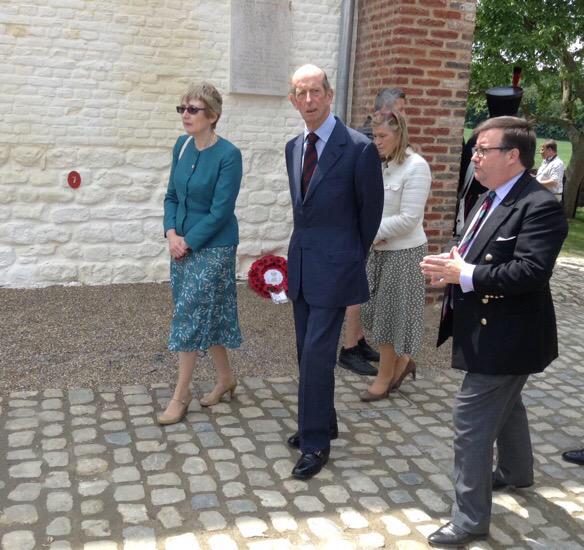 RoyalCentral's tweet image. The Duke of Kent visits #Hougoumont  #Waterloo200 (via @UKinBelgium)