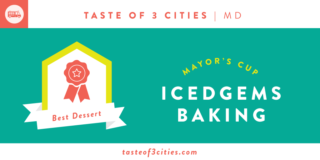 Tasteof3Cities's tweet photo. .@icedgemsbaking takes home the “Best Dessert” award in Baltimore. Congrats! Check out http://t.co/YEDF3hlijl http://t.co/WIRh7ZiefD