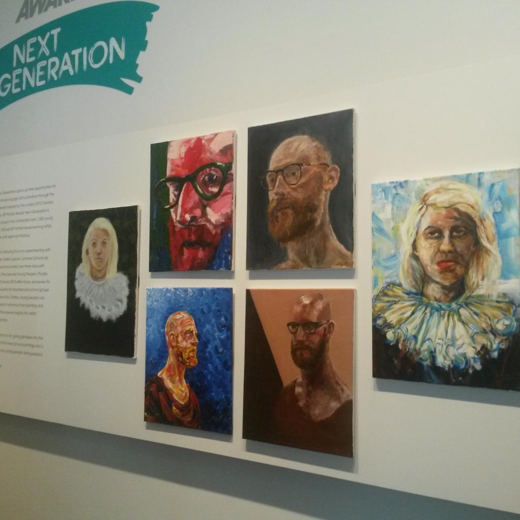 My painting is up on the walls of the National Portrait Gallery!! So stoked :) Its the blueish lady on the right :)