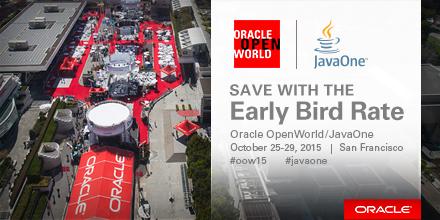 Experience 2,500+ sessions at Oracle's signature event. Save with the Early Bird rate: bit.ly/1RcDNXj #oow15