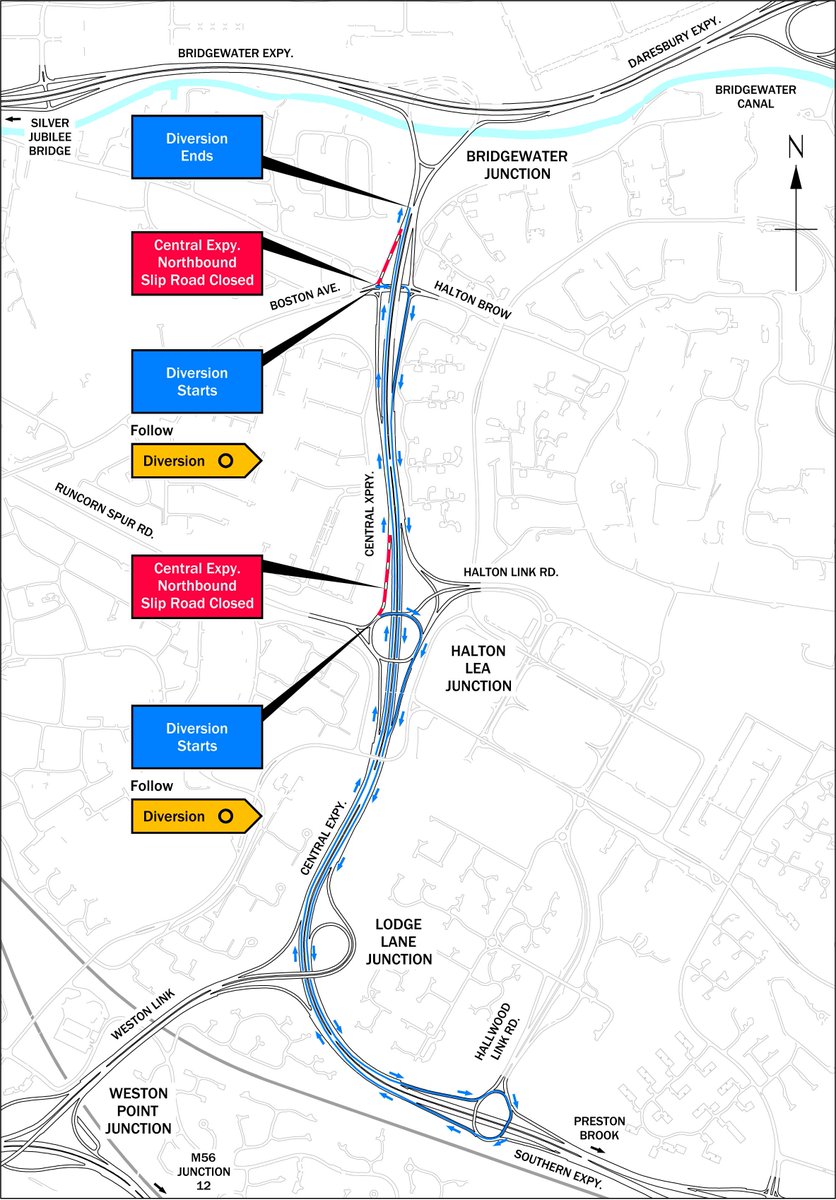 merseygateway's tweet image. The diversion for the Boston Ave slip road to Central Expressway northbound closure will be re-routed from 22 June