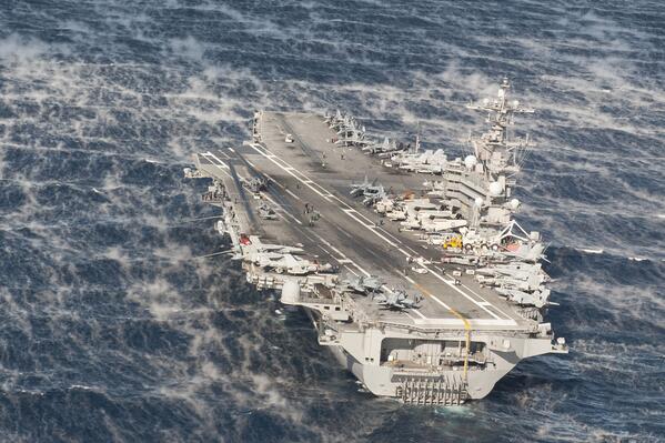 onelonesoldier's tweet photo. @USNavy #USNavy  USS George H.W. Bush is underway http://t.co/1GgKroKxFU