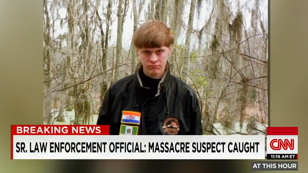 CNN's tweet photo. BREAKING: #CharlestonShooting suspect Dylann Roof has been taken into custody, official says. http://t.co/GHtGZ3zjvG http://t.co/hiuWO2Bemd