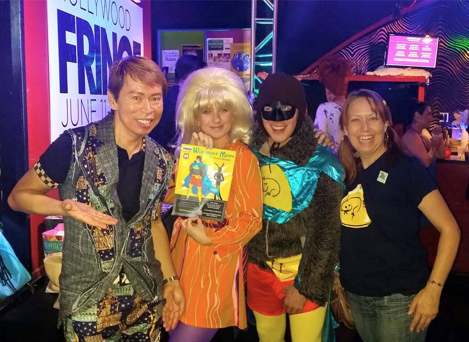 WombatManHero's tweet photo. Made new friends at Fashion Show! Fringers get $6 tix Code PARTICIPANT Fri &amp; Sat 8PM http://t.co/3qTMcx2yrx #hff15 http://t.co/GqaBn54Yin