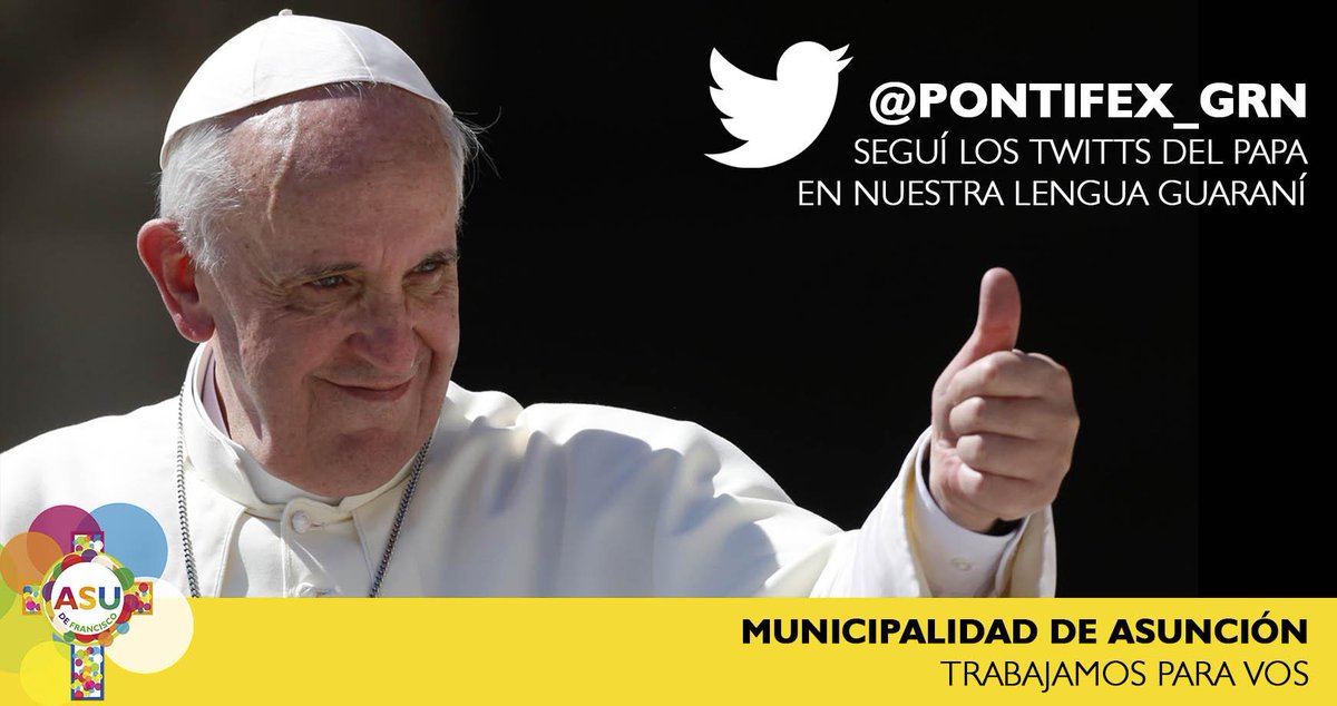Te invitamos a seguir <a href="/Pontifex_grn/">Papa Francisco</a> para recibir los twitts del Papa Francisco en nuestra lengua guarani.