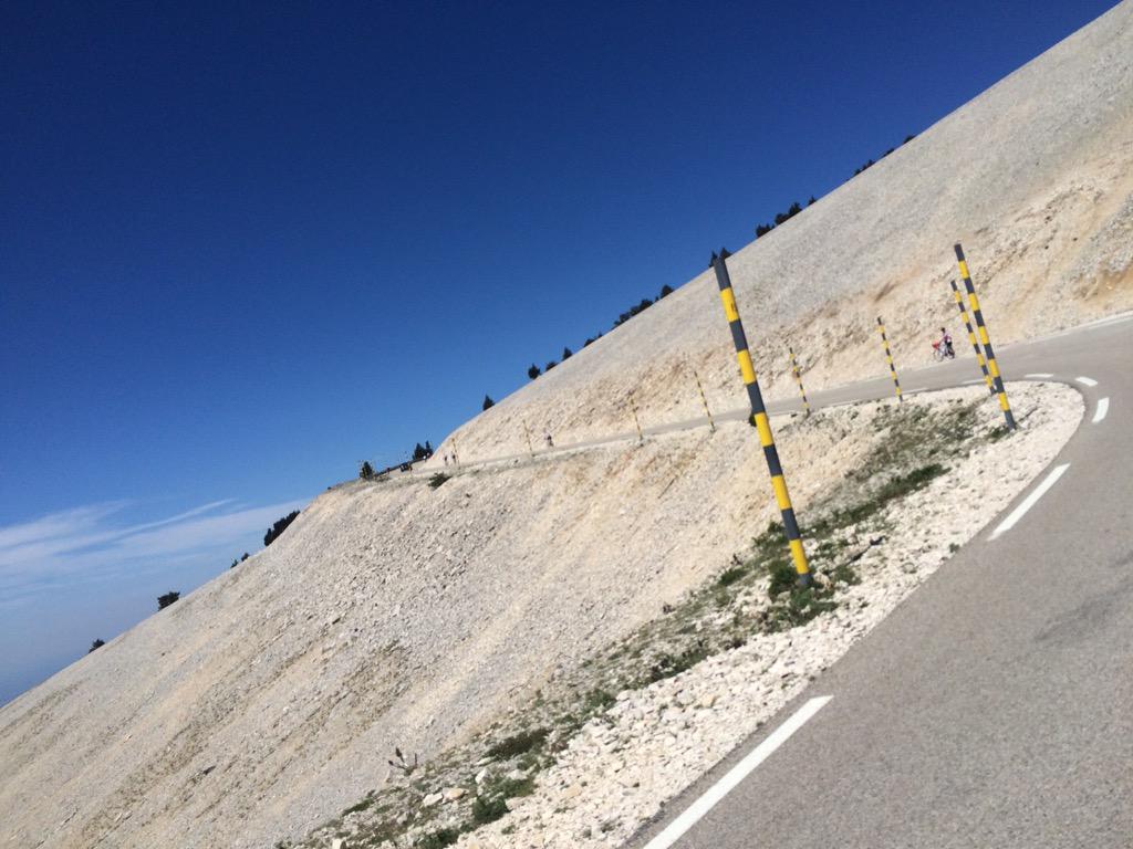 RGActive's tweet photo. A 155km day with the @FitWithPurpose #ColsToCannes guys today. Conquered #MontVentoux in the morning, as you do! http://t.co/aNnBr0YuZi