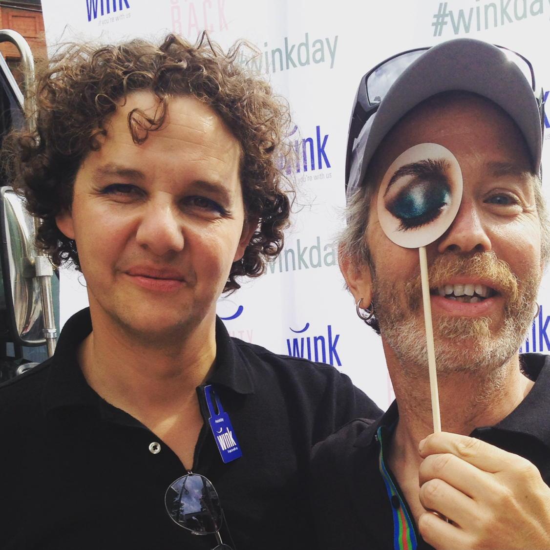 michaelscher's tweet photo. @TCFsays partners @jonduschinsky &amp; @michaelscher going blue 4 #WinkDay http://t.co/I5M1ySttUG