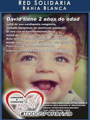 VanesaCassataro's tweet photo. ayuda todos x david un nene de Pedro Luro que nesecita de nuestra ayuda...comparti #corazonxcorazon #cuervotinelli http://t.co/j8OkJ2IGXW