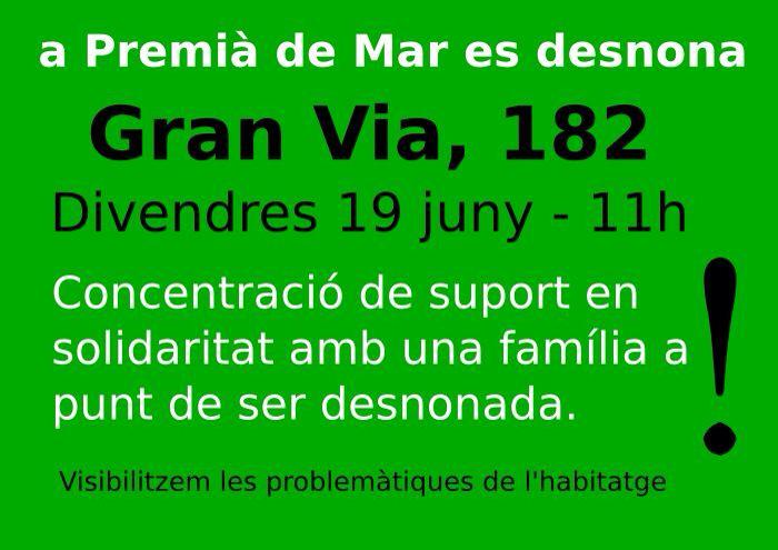 pahmataro's tweet photo. [DEMÀ] concentració per un desnonament, a les 11h a Premià de Mar.
Ni gent sense casa, ni casa sense gent! http://t.co/CPmCOq3H25"