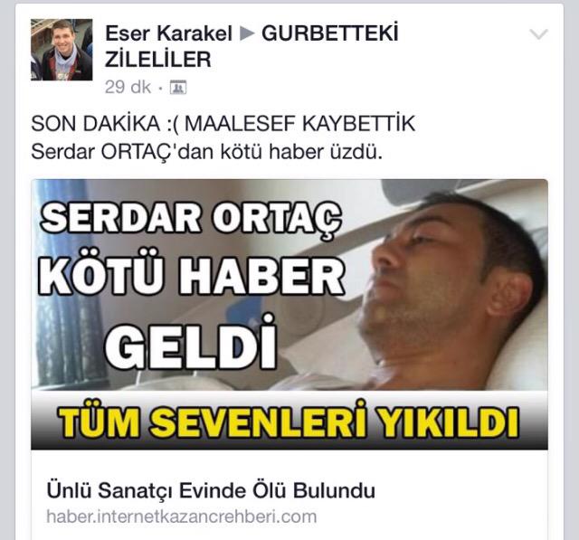 Serdarortacs's tweet photo. Ölmedim,turp gibiyim.Allah'a bin şükür.ölünce haber vereceğim. http://t.co/WmGPL8MTnf