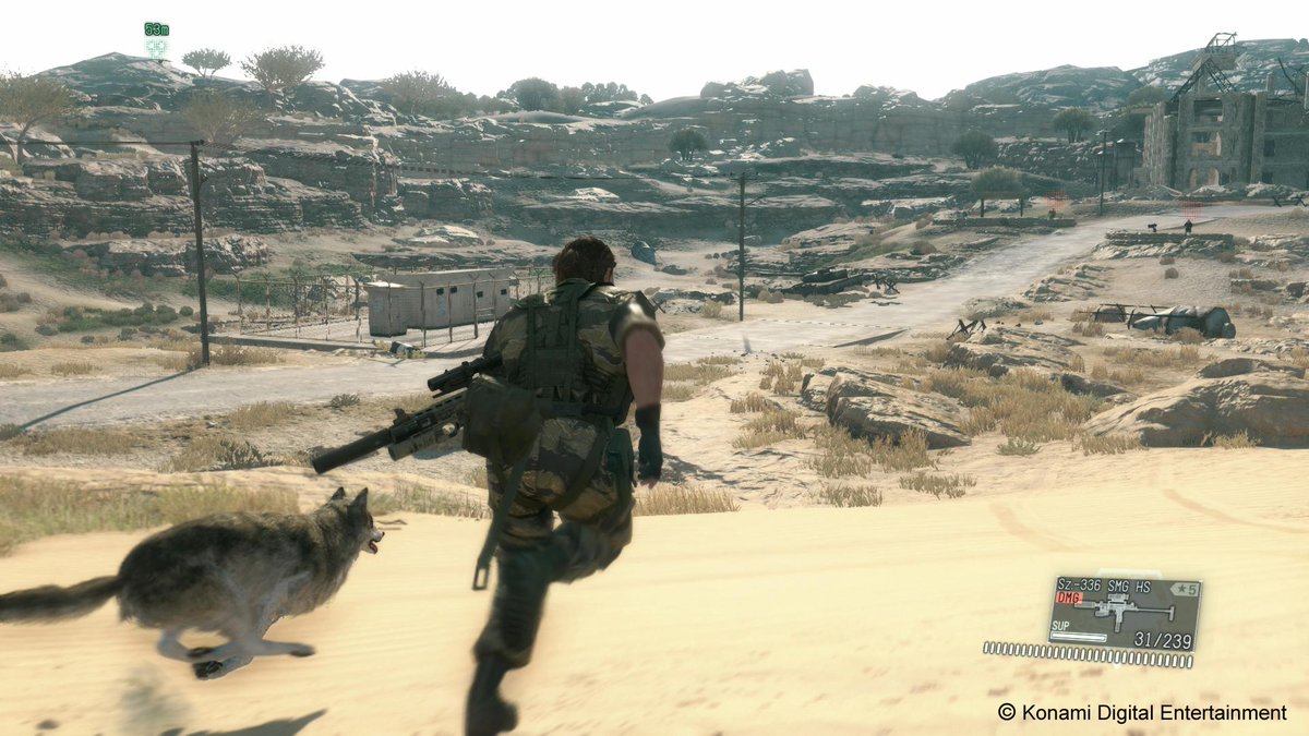 Konami's tweet photo. It's here! See the full, 40-minute #MGSVTPP #E32015 live demo NOW: http://t.co/Xetb5nmPef http://t.co/Dp0XXlL7Sp