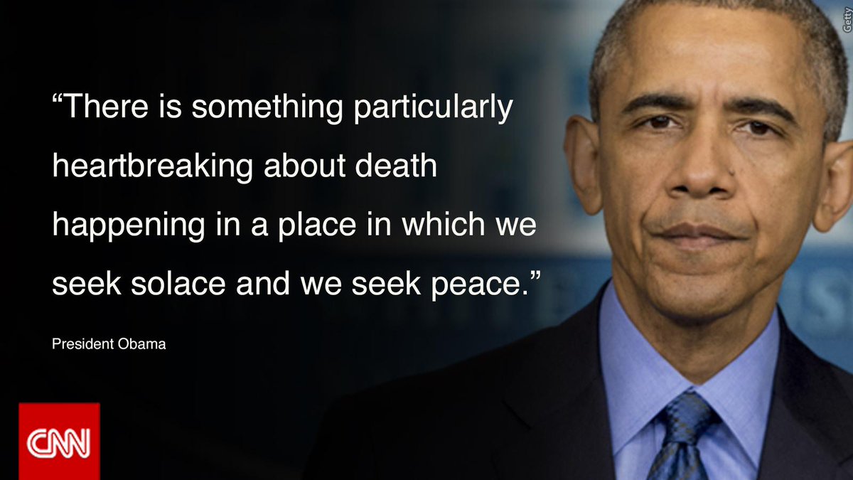 President <a href="/BarackObama/">Barack Obama</a>: 9 deaths in #CharlestonShooting "senseless murders." cnn.it/1LhQHEL