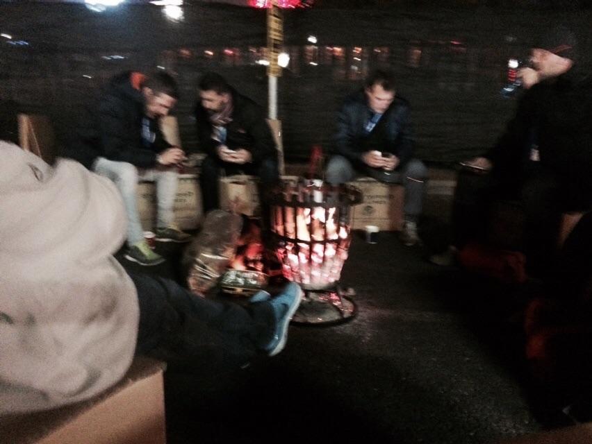 It's a home away from home with everyone sitting around the fire staring at their phones. #CEOSleepOutZA