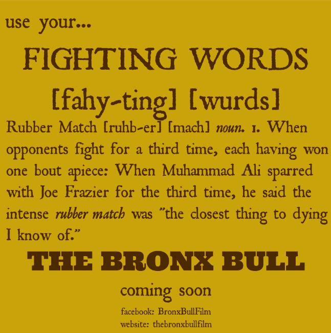 BronxBullFilm's tweet photo. #Boxing #WordoftheDay Rubber Match - When opponents fight for a third time, each having won one bout apiece. #facts http://t.co/mqKU2hjVlM