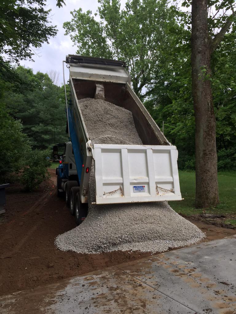 DigItExcavating's tweet photo. Limestone driveway installation today for a cottage on Pipestone Lake. #takeuchi #harleyrake #linestone #digginit http://t.co/BtnIdyl9AE
