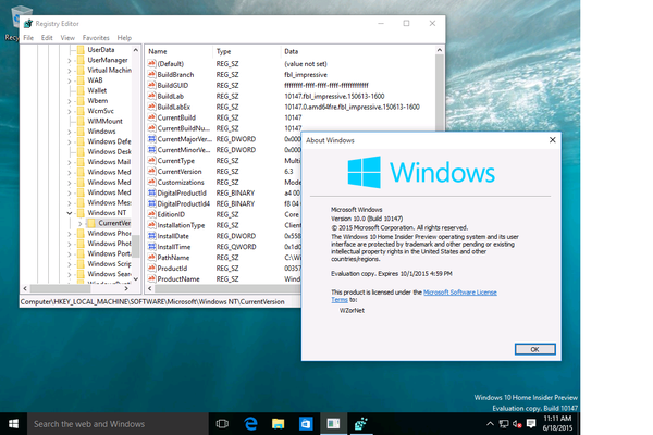 Bit reg. Windows Insider Preview. Windows 10 Insider. Windows reg. Windows 10 RTM.