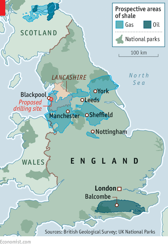 TheEconomist's tweet photo. After endless delays on shale-gas exploration, Britain is about to get
fracking http://t.co/iGssDv1Cuf http://t.co/MZ6R4sb40z