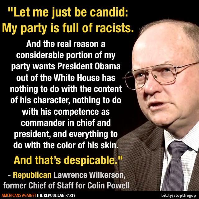 sheriffali's tweet photo. Republican and former Chief of Staff for Colin Powell is critical of his 
#GOPRacistParty
#USAOneNation
#LoveWins http://t.co/rKYfv26rej
