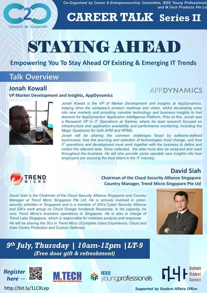 Joining the Career Talk: "Business analytics and market research” 
Registration link: bit.ly/1LCXLep