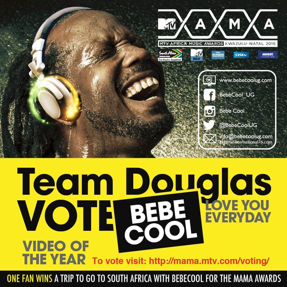 DouglasLwangaUg's tweet photo. As routine when we wake up in morning till july 18 we hit http://t.co/dajzIfRA8p and vote @BebeCoolUG video of the yr http://t.co/IAybbcojqT