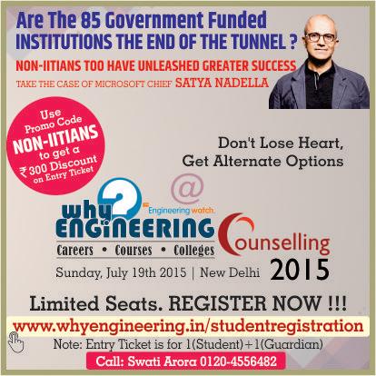 enggwatch's tweet photo. Why Engineering Counselling 2015 Sunday,July19.2015, New Delhi 
Limited Seats. REGISTER NOW !!
http://t.co/ys4DmnmSsN http://t.co/RKo7nlSZL7