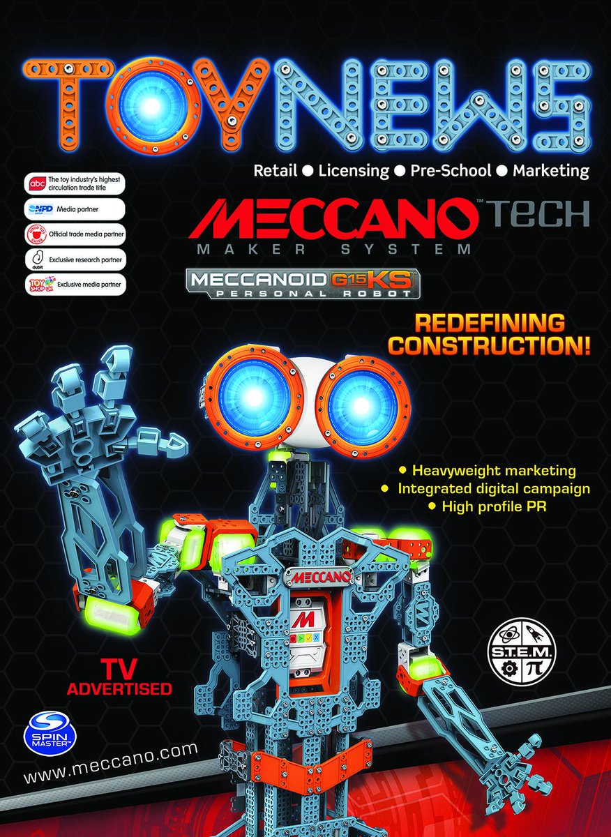 spinmasteruk's tweet photo. #Meccanoid is a cover star! Pride of place on this months @ToyNewsOnline #redefiningconstruction http://t.co/q8ccrnjhEh
