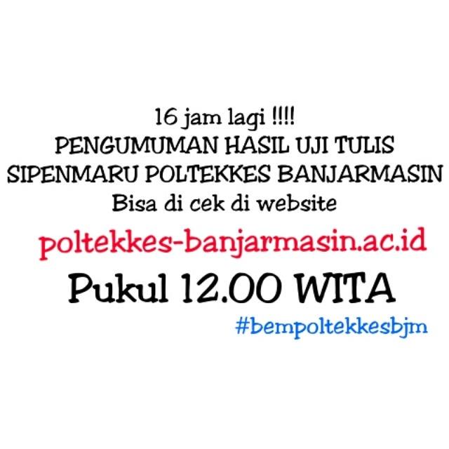 bempoltekkesbjm's tweet photo. 16 jam lagi yaaa.. pengumuman hasil uji tulis sipenmaru :) http://t.co/yK2tZuBncv