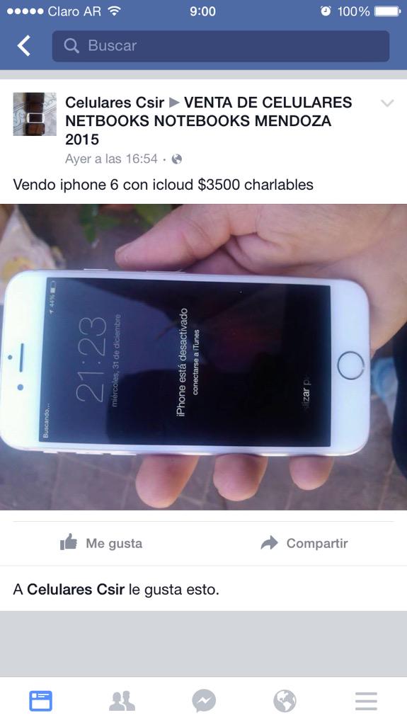 A alguien en Mendoza le robaron un Iphone 6 blanco? Anda el 👨🏿 vendiendolo x fb.