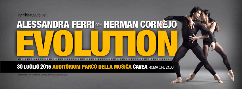 DanieleCipriani's tweet image. @DancerFi ALESSANDRA FERRI e HERMAN CORNEJO “EVOLUTION” | Roma 30 luglio. Biglietti tinyurl.com/kg2r9u6