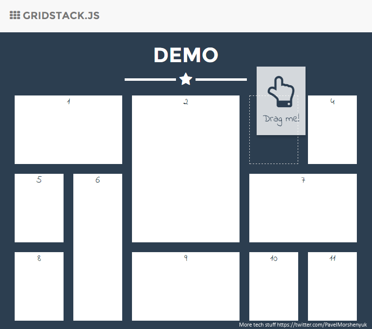 PavelMorshenyuk's tweet photo. For those who building UI based on #widgets layout http://t.co/63XAbzCrzs #javascript #webdesign #jquery #gridstack http://t.co/K88pUwDKnq