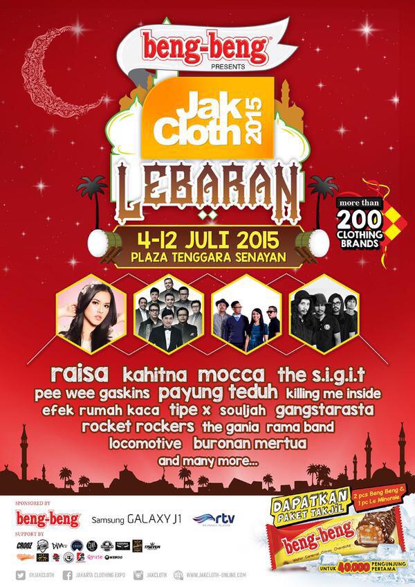 moccaofficial's tweet photo. 10 Juli: Mocca akan tampil di @Jakcloth Lebaran. Mari Ramaikan! http://t.co/1A19OX2Pfk